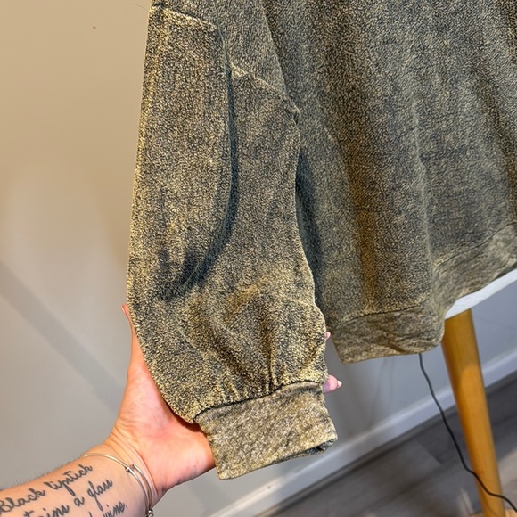 FREEPEOPLE movement Grunge grey brown Textured Crewneck Sweater Relaxed Fit - Picture 3 of 3